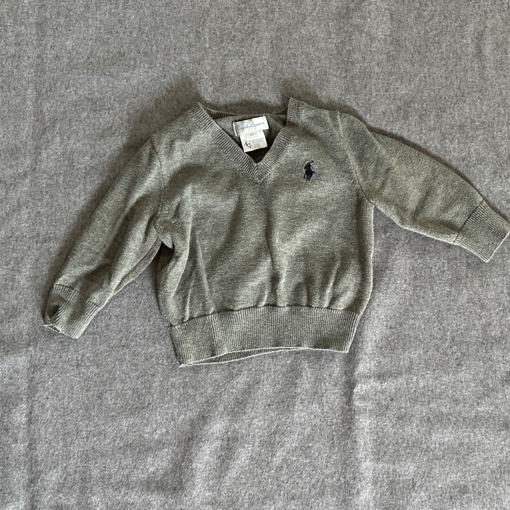 Ralph Lauren Polo Sweater with leather elbow patches 6 Months